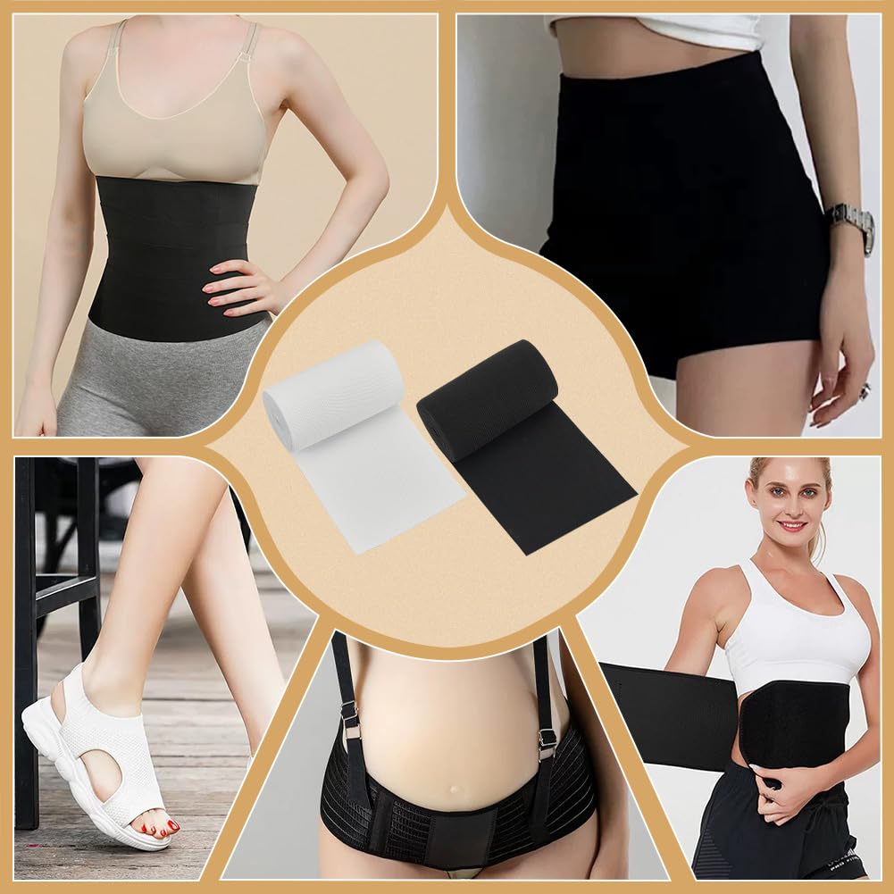 Fashewelry Bande élastique Tressée Plate Avec Bobine Pour Tricot, Couture, Loisirs Créatifs - Blanc - 167 M X 5 Mm