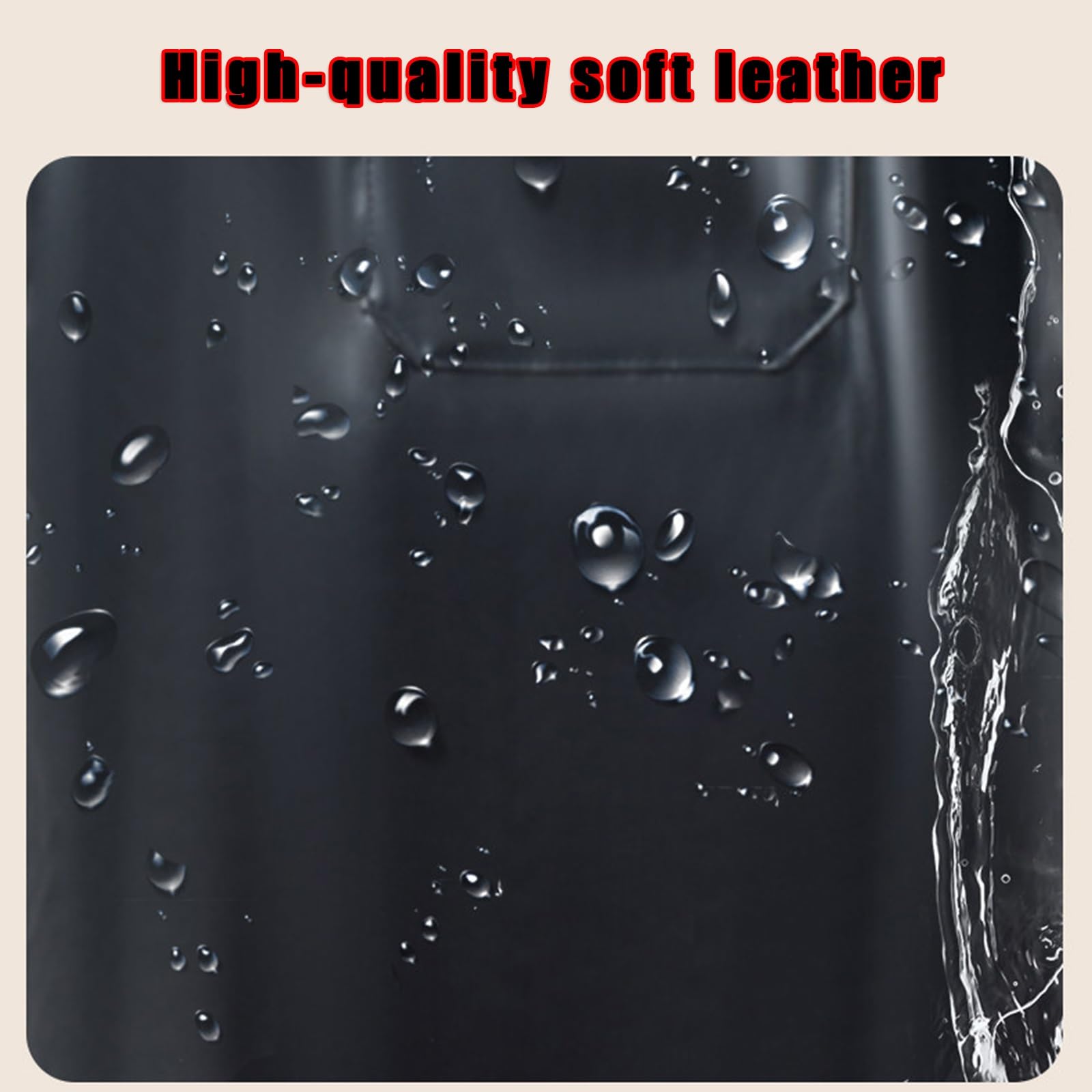Delantal de Manga Larga Impermeable Y Resistente a La Grasa Delantales Largo de Cuero con Bolsillos Lazo Trasero Puños Elásticos Y Cuello Redondo Ropa de Trabajo para Cocina Y Restaurante