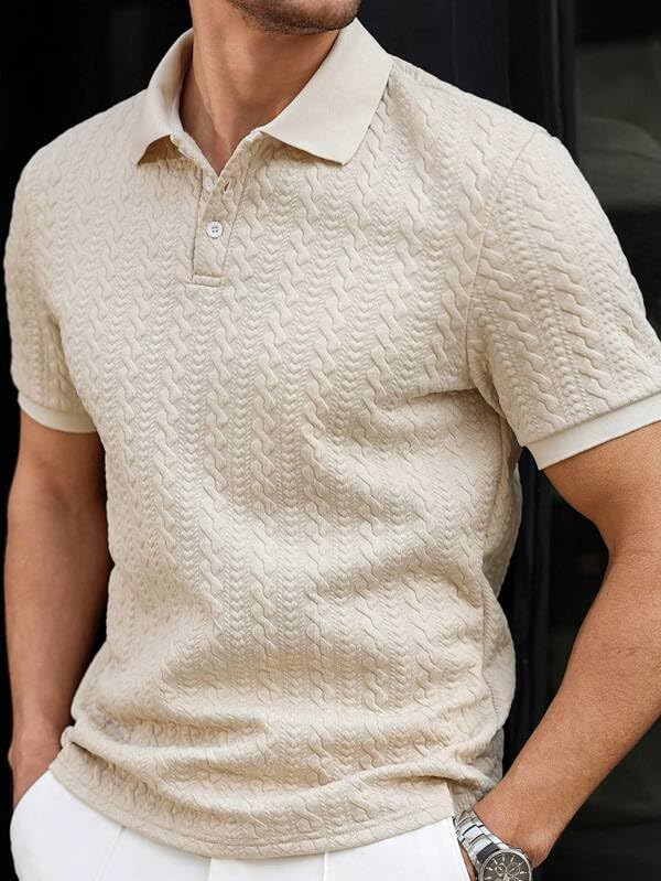 Image of Trillion Jacquard Men's Polo T Shirt for Men | Textured Tshirts for Man (Polyester Blend | Regular Fit)