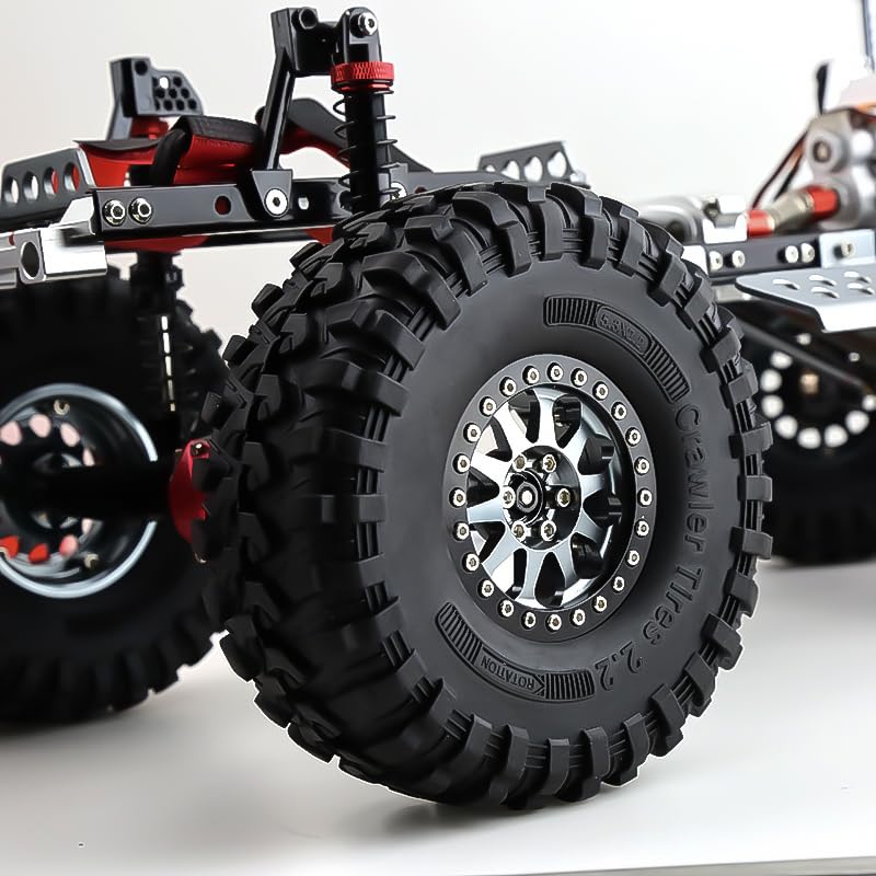 2.2 Crawler Tires (4pcs) rc tires Super grip soft tire?for Axial SCX10 90047 D90 TF2 Tamiya CC01 Traxxas TRX4 1/10 RC Rock Crawler Rims Beadlock