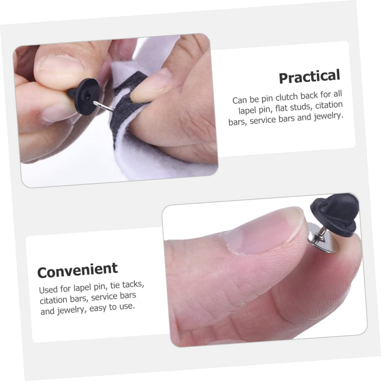 STOBOK Lapel Pin Backs Safety Clutch for Crafts Secure Brooch Keepers for Photos Fabrics and Jewelry Making