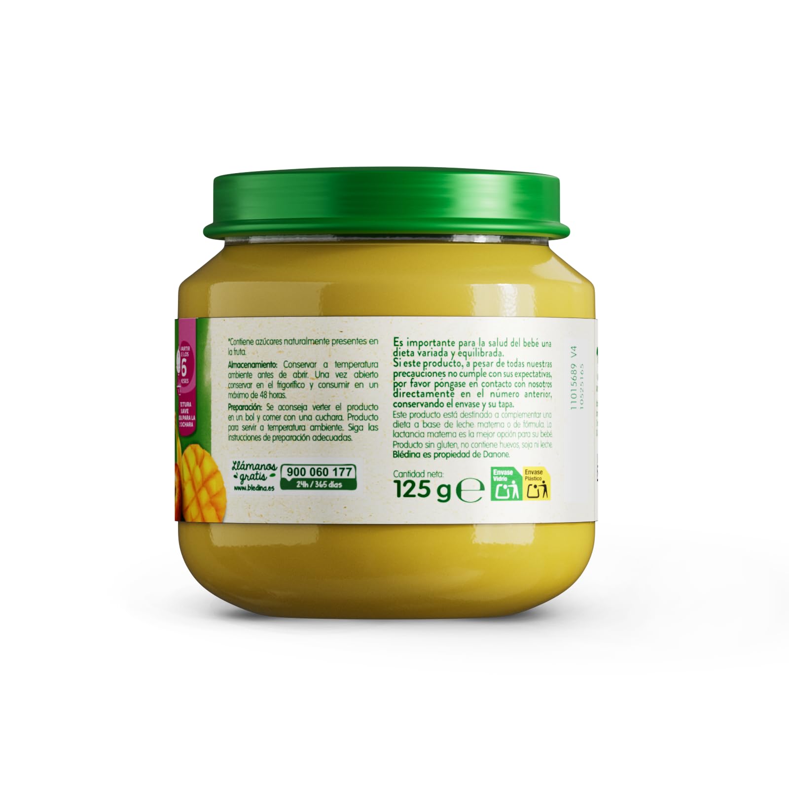 Blédina Tarritos de Platano, Manzana y Mango para Bebé 6x125g Sin Azúcares Añadidos