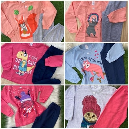 Conjunto de moletom para meninas kit com 5 unidades abrigo para meninas roupa de frio inverno (Taman