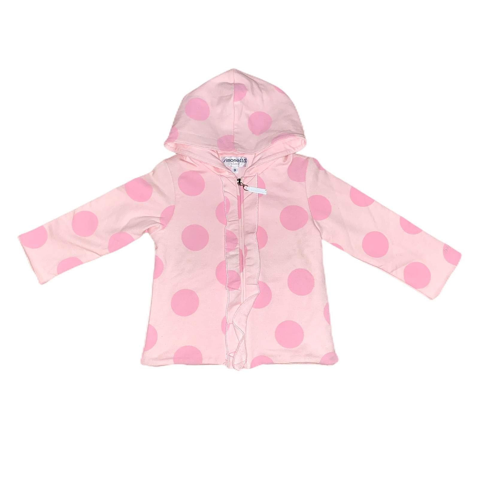 SIMONETTA A86 Felpa Bimba Girl Tiny Pink Full Zip Hoodie Sweatshirt Kids