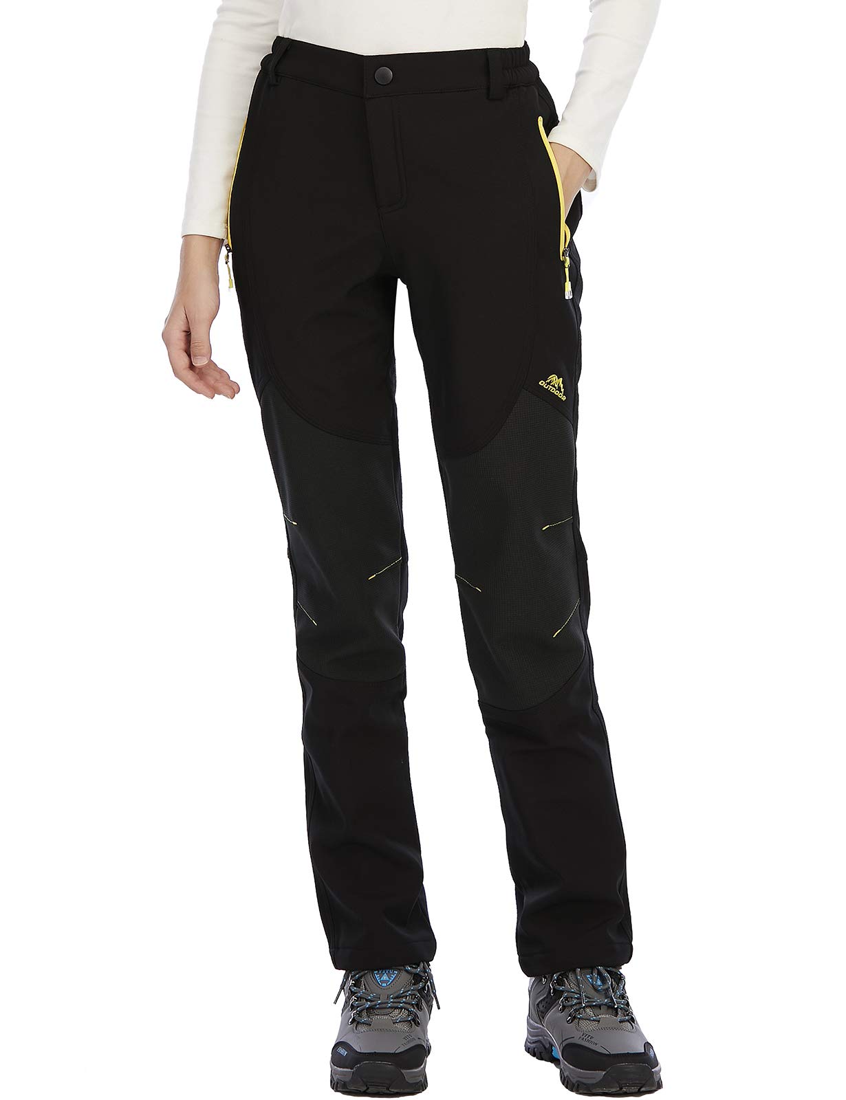 DAFENP Pantaloni Trekking Donna Invernali Impermeabile Pantaloni Sci Termici Softshell Pantaloni Neve Montagna Escursionismo Caldo All'aperto