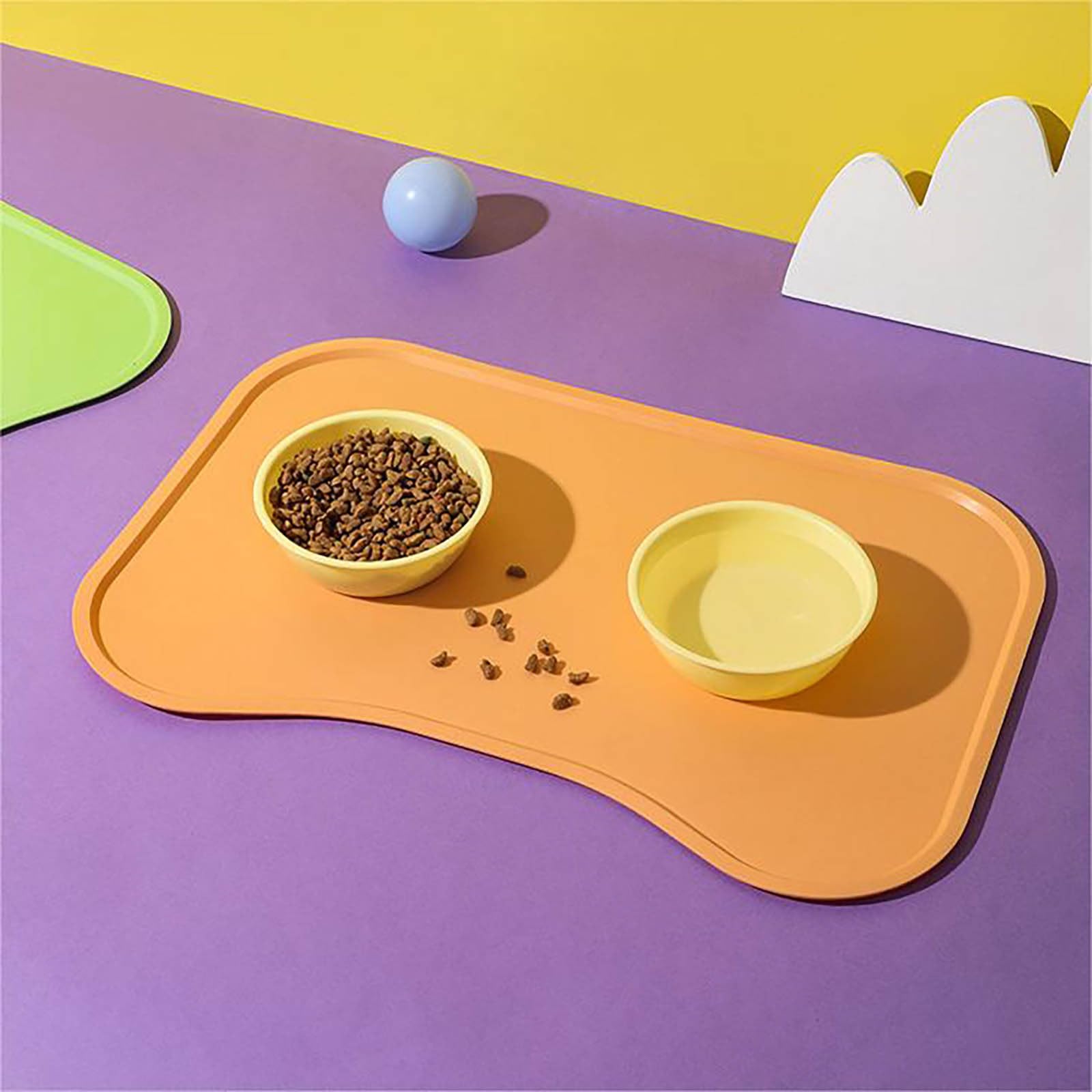 Silikon Futtermatte Für Haustiere – Rutschfest, Wasserdicht, 48,3 X 27,9 Cm (Gelb)