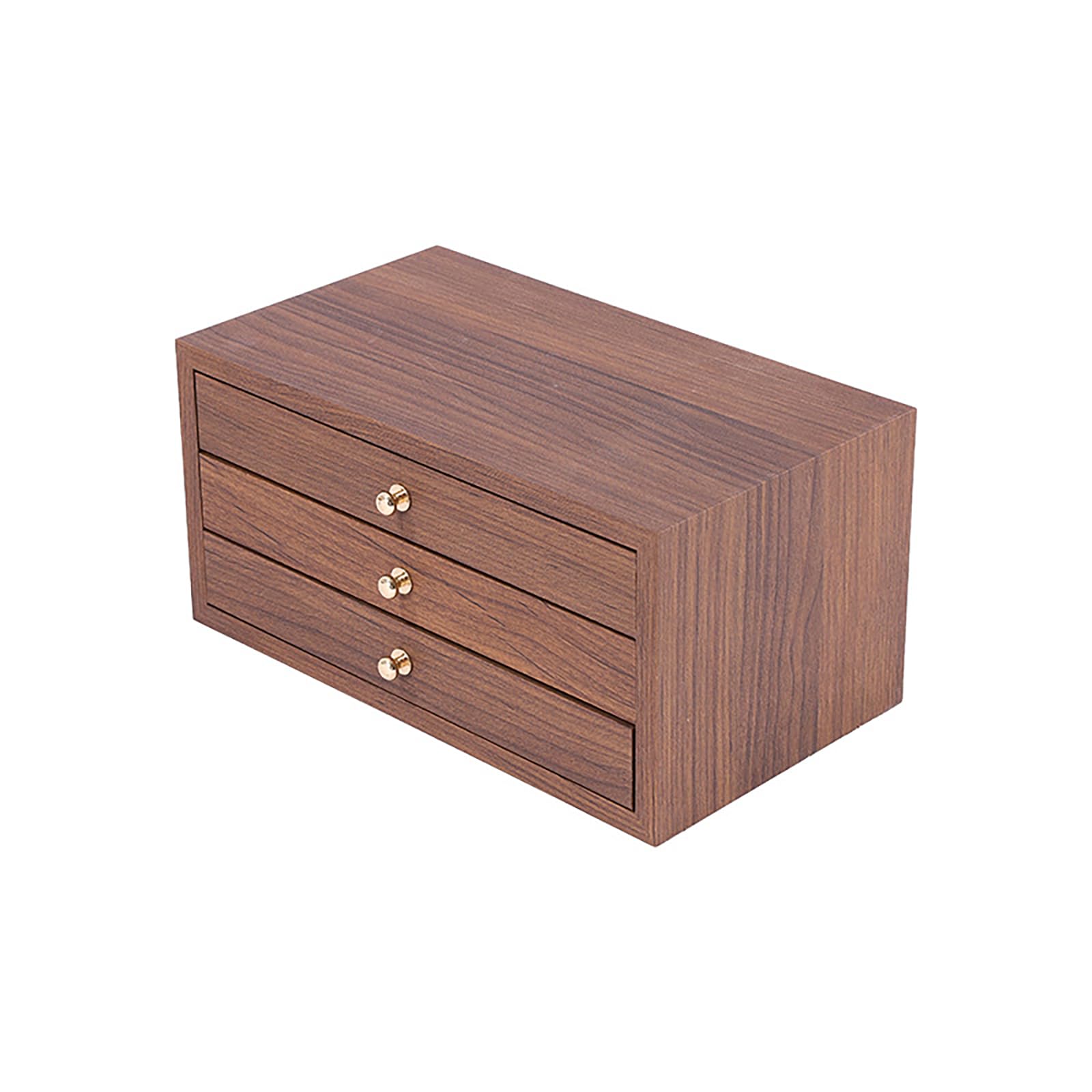 Schmuck-Aufbewahrungs-Organizer, Holz, 3-lagig, großes Etui, Metall-Schmuckkästchen für Ohrringe, Halsketten, Armbänder, Ringe, Uhren, Walnuss