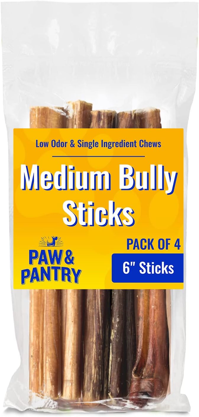 Paw & Pantry 6 Inch AllNatural Bully Sticks for Medium