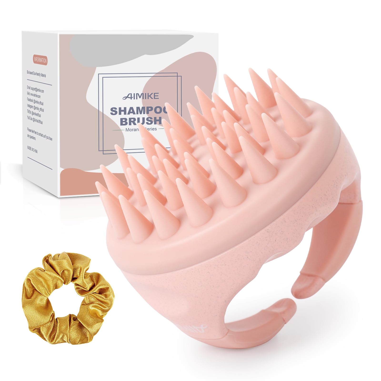 AIMIKE Cepillo de masaje de cabeza, masaje de cabeza y estimular el crecimiento del cabello, limpieza profunda del cuero cabelludo cepillo de masaje, reduce la caspa, masajeador de cuero cabelludo Global Recycled Standard Global Recycled Standard Global Recycled Standard