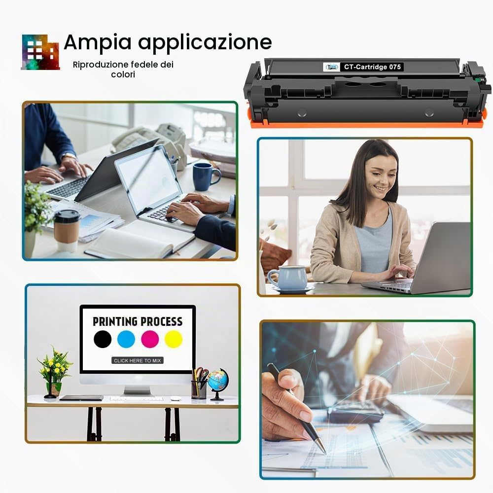 075 075H Toner Compatibile per Canon I-sensys MF664Cdw MF667Cdw | 075 Cartuccia di Toner ImageCLASS LBP646Cdw LBP647Cdw MF665Cdw MF662Cdw MF663Cdw Series Inchiostro Stampante 4-Confezione