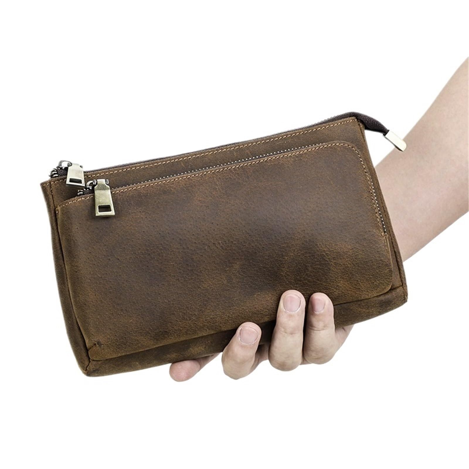 Pochette da uomo in pelle Borsa di design Portafoglio lungo Borsa da uomo Borsa da viaggio Organizzatore for cavi di stoccaggio