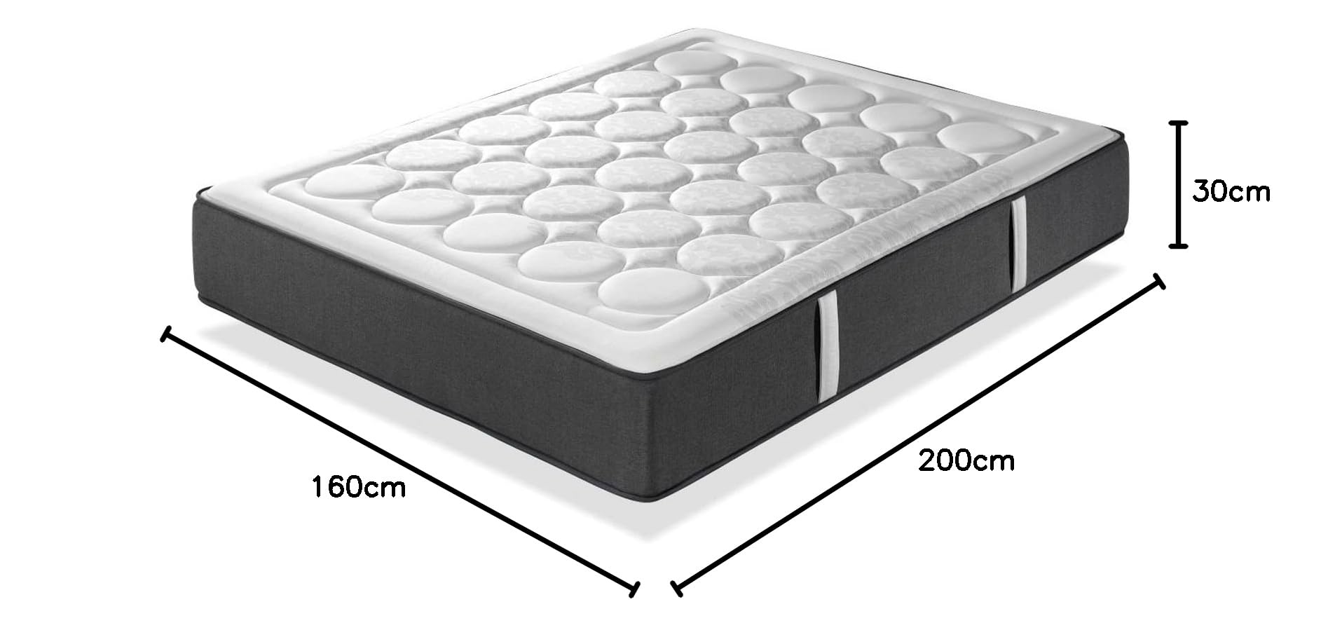 Materac 160X200 AIRSYSTEM Dream- Wysokość 30 cm - Oddychający rdzeń piankowy - Przeciwroztocza, adaptacyjny