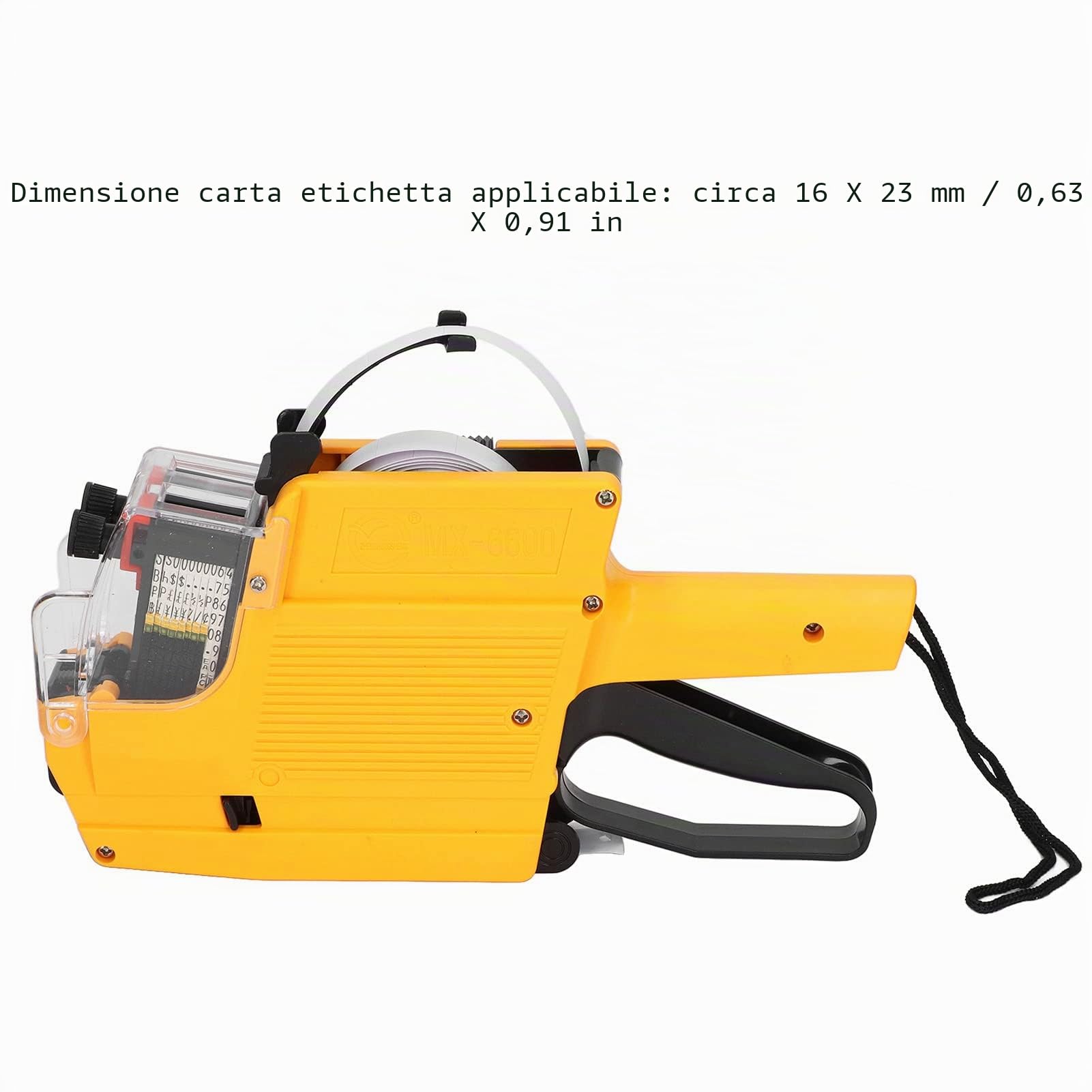 Garosa MX6600 Pistola Etichettatrice Manuale 2 Linee per Ufficio e Negozi, Strumento per Etichette Durevoli con Design Ergonomico, 10 Cifre, Facile da Usare