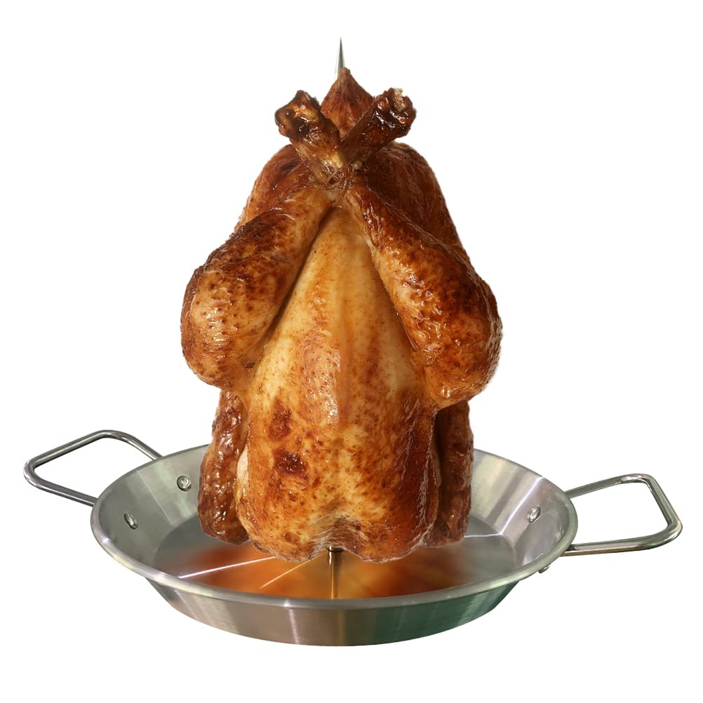 Elolicu Vertical Skewer Set - Stainless Steel BBQ Spit Skewers with 3 Removable Spikes (8, 10, 12 Inch) - Silver