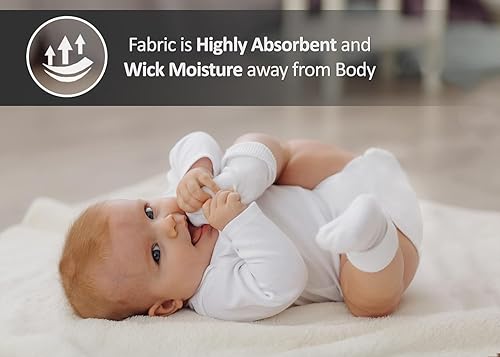 Miniatura 5 de RUVANTI Paquete de 24 pañales de tela plegada plana para bebés, pañales reutilizables 100% algodón extra grandes de 24 x 24 pulgadas, paños para