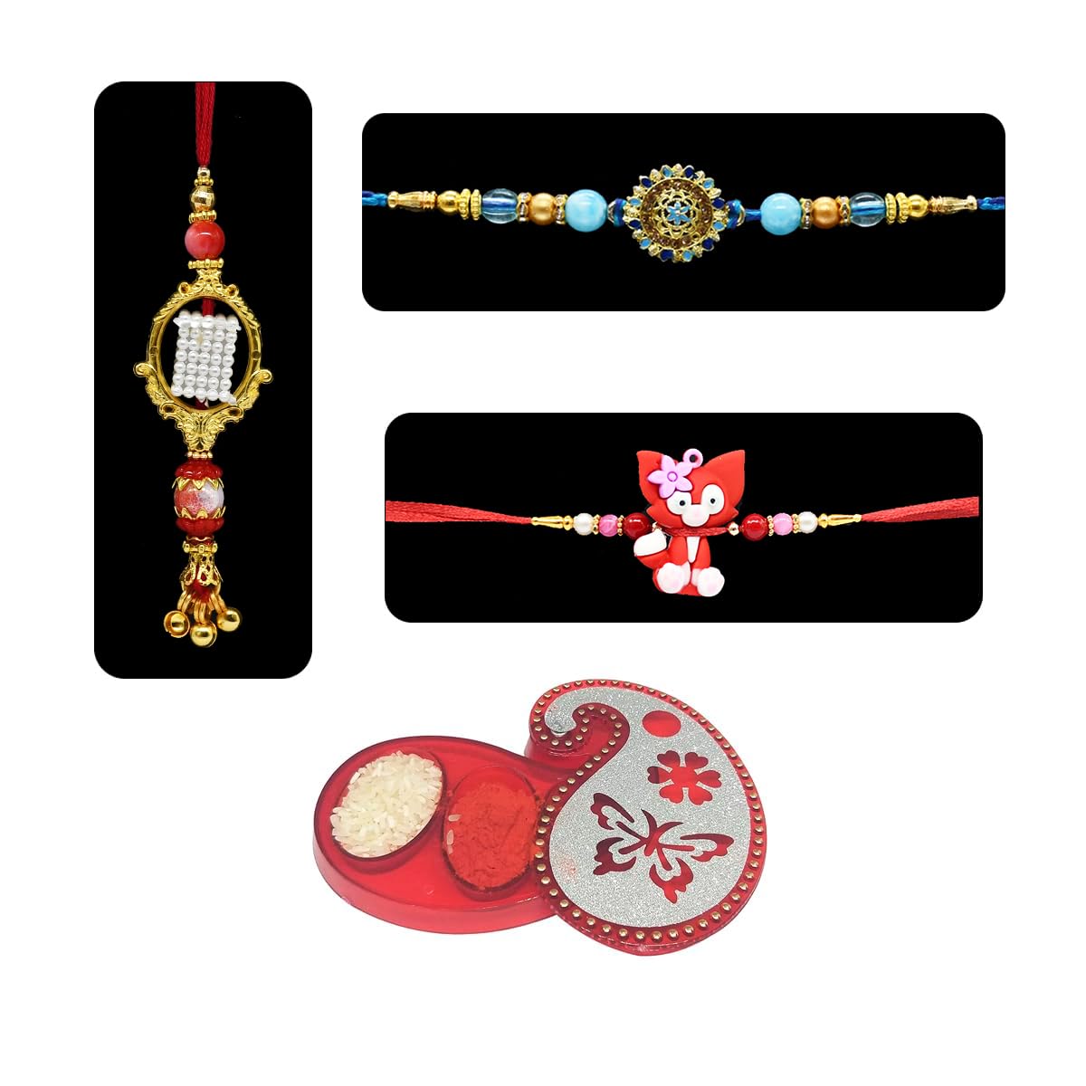 Saugat Traders Rakhi Combo For Bhaiya Bhabhi and Kid with Roli Chawal Chopra - Handmade Rakhi - Lumba Rakhi - Cartoon Rakhi - Family Rakhi Set (B07VMRFRVP) Amazon Price History, Amazon Price Tracker