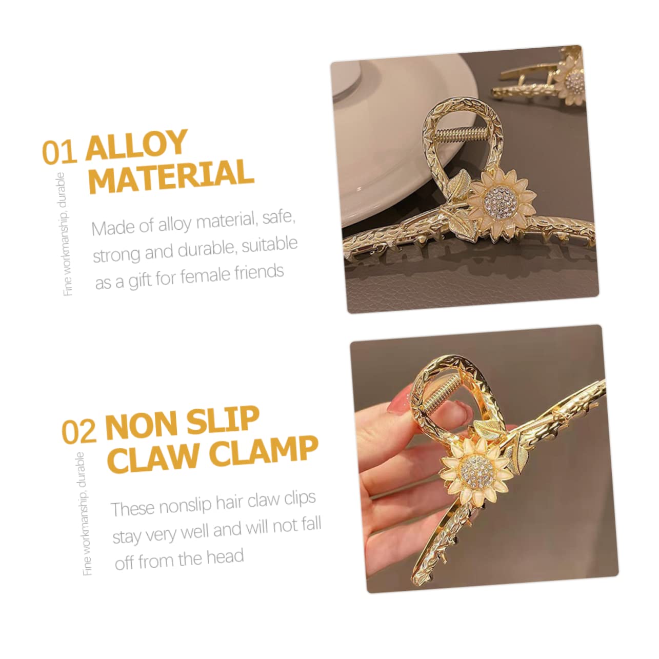 Healeved 6 Piezas Horquilla Pasadores Para Cabello Grueso Pinzas Decorativas Para Garras Pinzas Para El Pelo De Flores Para El Cabello Para El Cabello Para