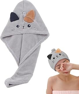 HAMKU Turbante para el Cabello, Toalla de Microfibra de Secado rápido, súper Absorbente, Suave y antiencrespamiento para M...