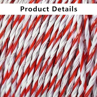 Longzhuo Electric Fence Polywire 500m - 6 Strands Steel Reinforced Conductor with Chuck, Farm Fencing Wire for Livestock, Cattle, Sheep, Horse & Crop Protection