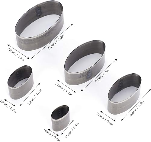 Miniatura 2 de 5 piezas de cuero troquelado cortador de cuero cortador hueco ovalado de cuero molde de corte artesanal de cuero hecho a mano herramienta de