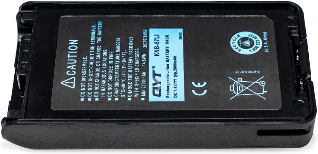 QYT KNB-57L Battery & KSC-25 Charger Set for Kenwood TK-2140 TK-2160 TK-2360 TK-3140 TK-3170 NX-220 NX-320 TK-3360 TK-3160, Replacement for KNB-55L KNB-24L, Two-Way Radio Battery Pack