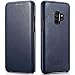 Produktbild Mobiskin Tasche für Samsung Galaxy S9 / SM-G960 / Case mit Echt-Leder Außenseite für S 9 mit 5,8 Zoll (14,65 cm) Display, dünne Schutz-Hülle, Cover aufklappbar, Ultra-Slim, Blau