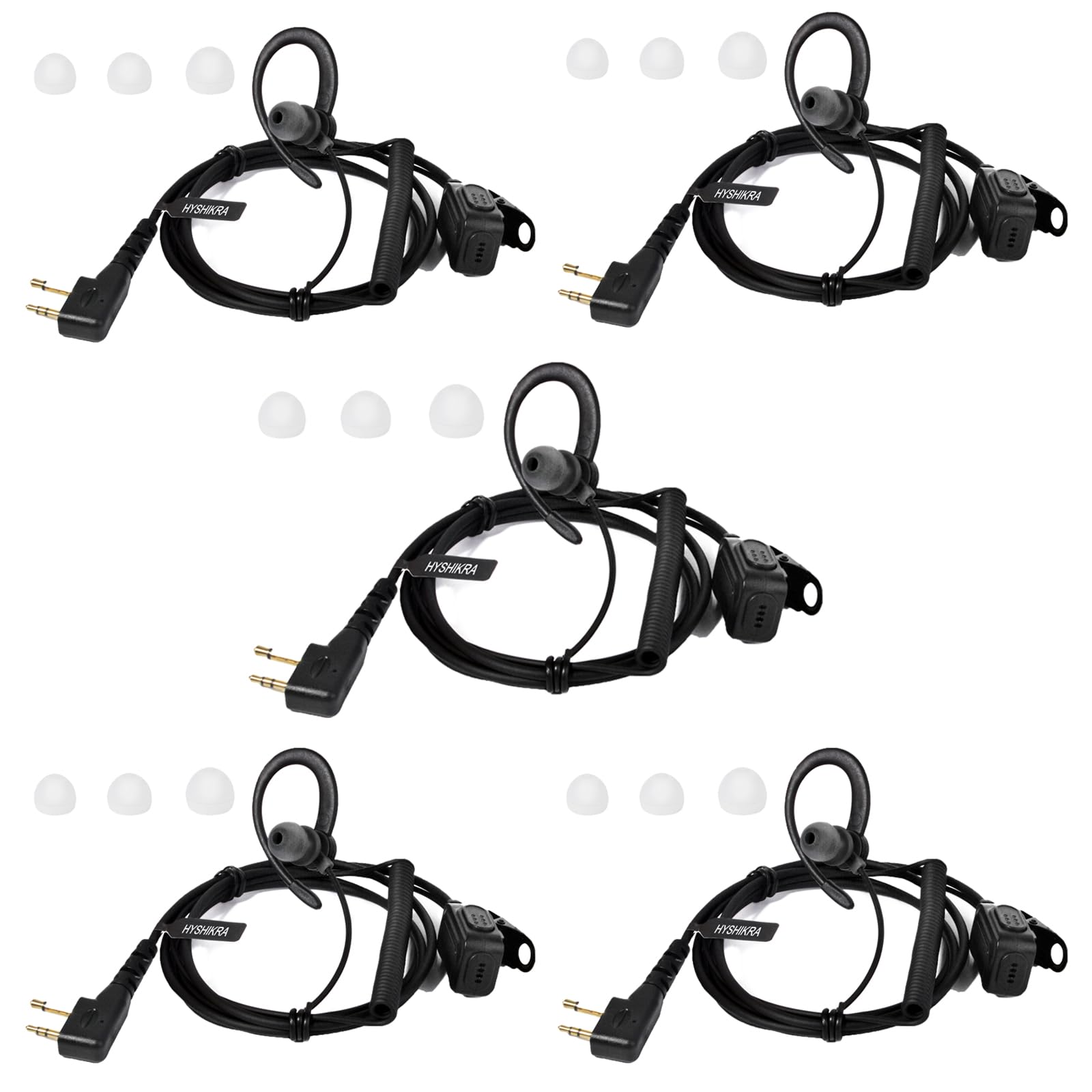 HYSHIKRA Micrófono Auricular Forma en D Compatible con Midland G7 Pro G8 G9 Pro M24 M24 Plus M48 M99 G6 XT G7 XTR | Supervisión de Seguridad Softair (1, Forma de D) — view 20