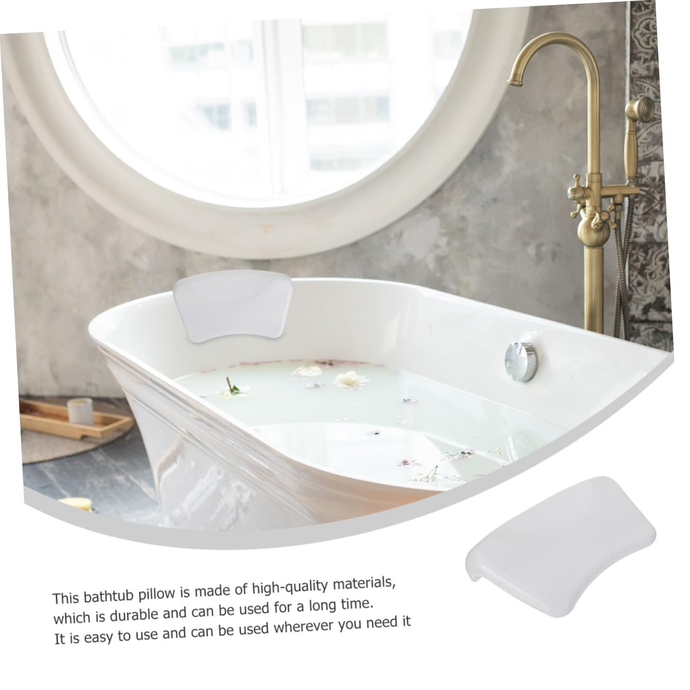 Healeved Cuscino da Bagno per Vasca da Bagno Supporto per Collo e Testa in Pu Morbido Antiscivolo Domestico Hotel e Spa Design Ventose per Sicurezza e Comfort