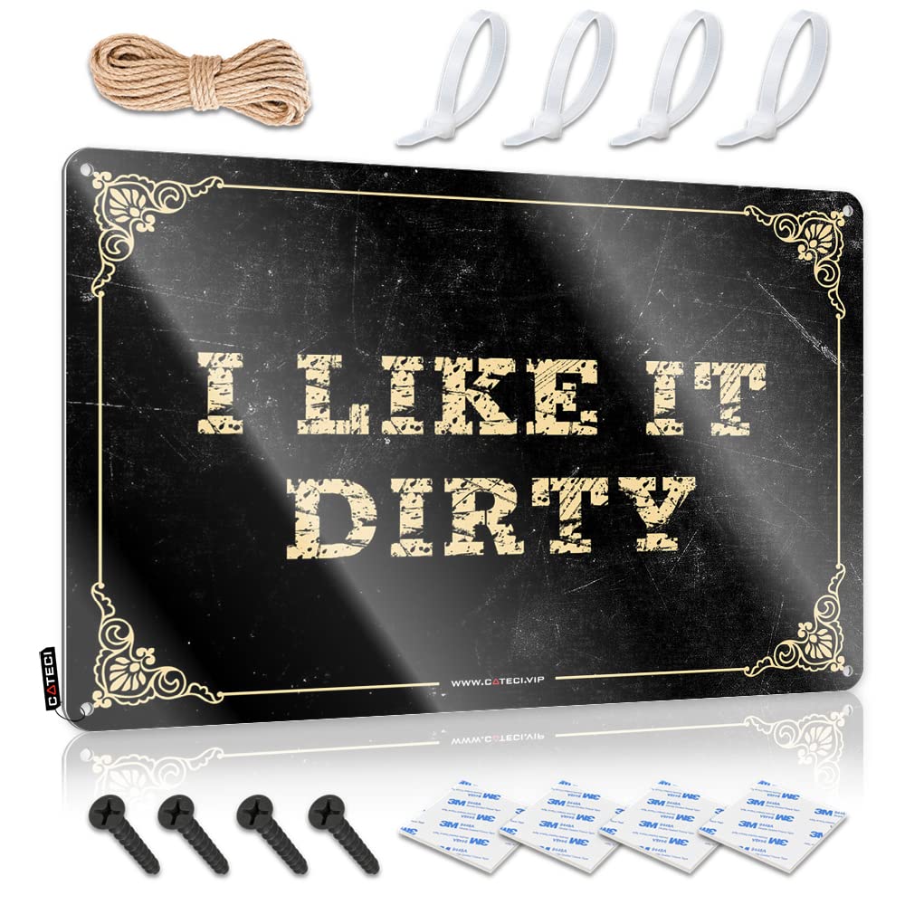 IBWNBBUSN Man Cave Sign Funny I Like It Dirty Sign Metal Signs For Man Cave Funny Tin Metal Signs