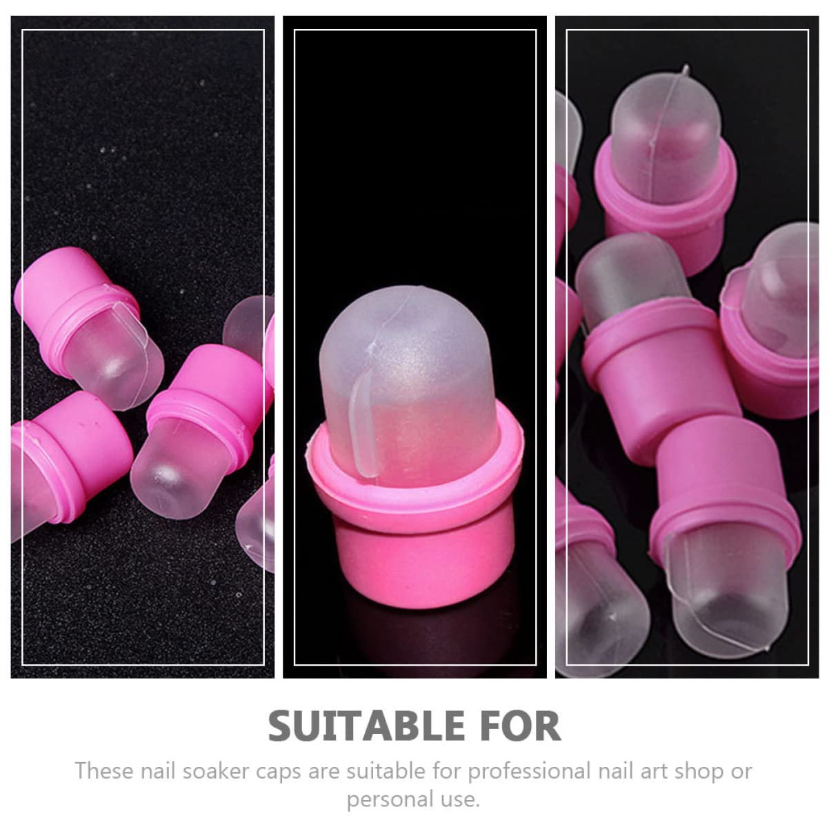 60pcs Nail Soaker Caps for Gel Polish Removal Reusable Household Nail Covers Convenient Soak off Caps for Manicure Supplies and Easy Care