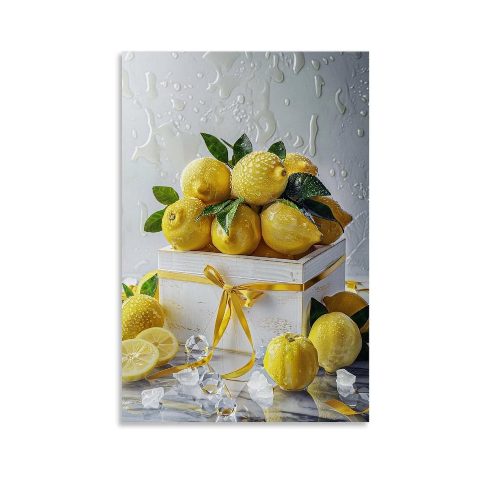 HUERYRYHY Nostalgic Dewy Lemon Fresh 02 Poster Wall Art Canvas Vintage Aesthetic Painting Decor for Rooms 20x30inch Unframe-style
