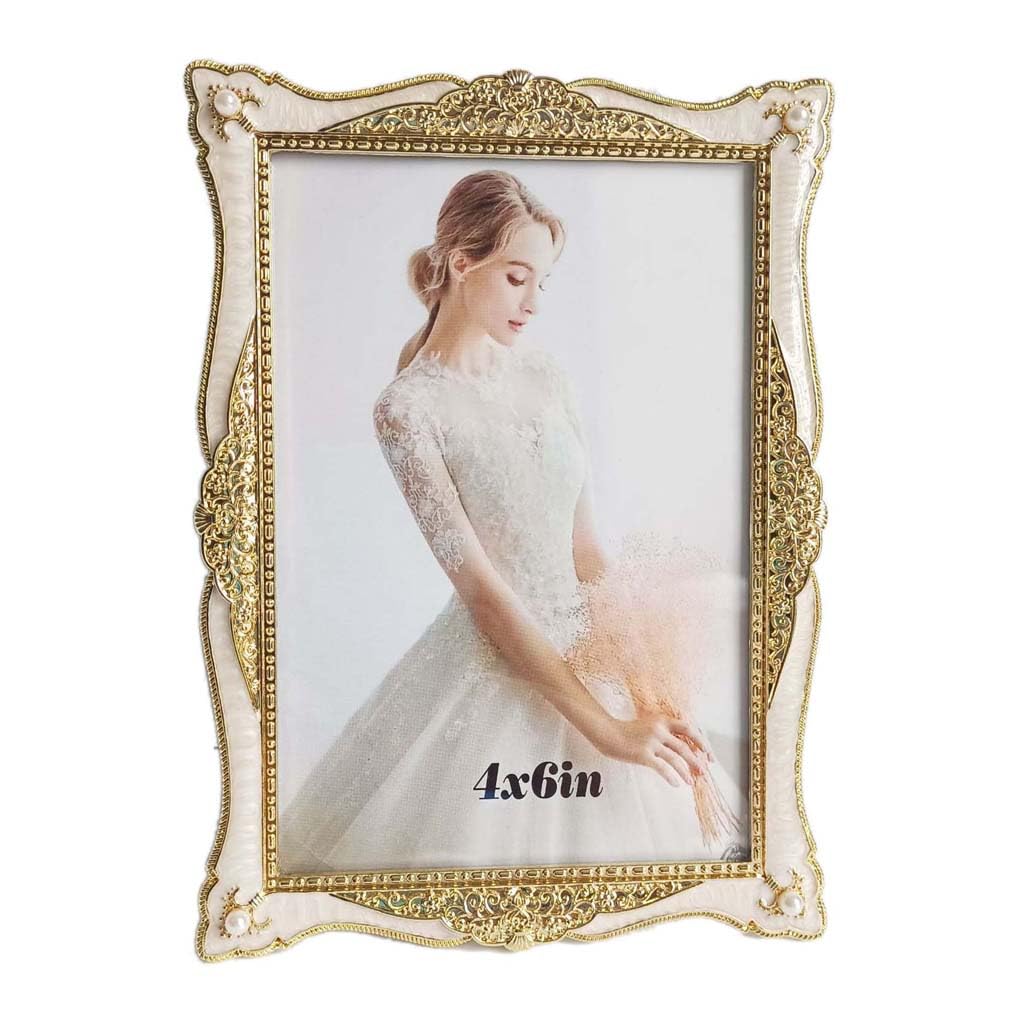 ZXWSTORE Golden Metal Photo Frame, 6/7/10 Inch Table Decoration Photo Frame