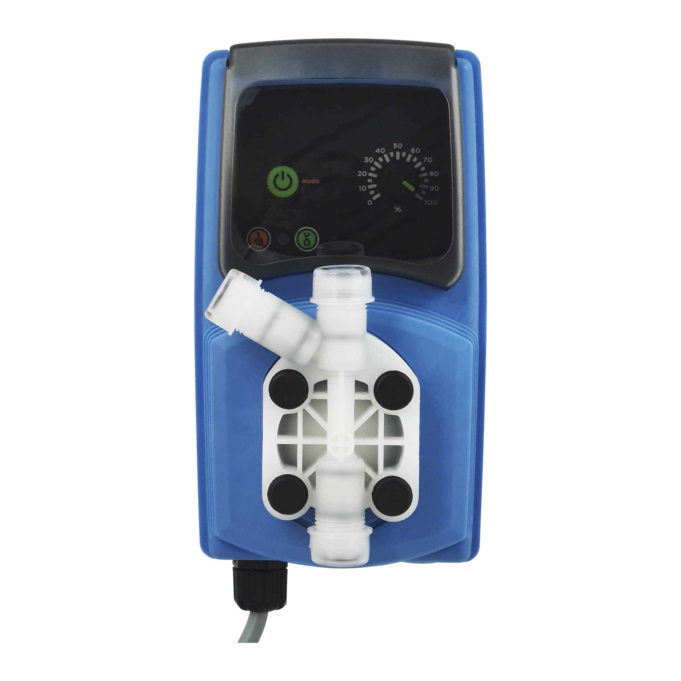 Bomba dosificadora de impulsos electromagnética de membrana con caudal constante. Hasta 4 L/H. 7 Bares de presión. Autopurgante. Para su uso con productos gaseosos como Peróxido de Hidrógeno.