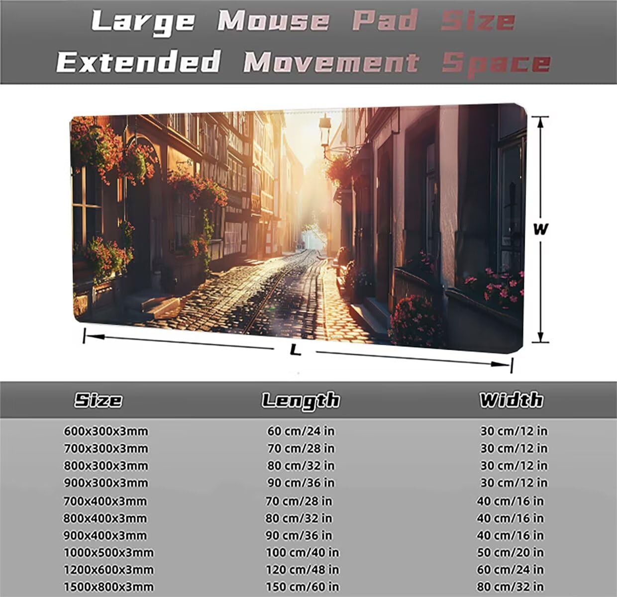 Tappetino per Mouse Gaming XXL 1200x600x3mm– Ufficio Mousepad Grande – Migliora la Velocità e la Precisione Tenuta Stabile Sottomano per Ufficio e Casa Accessori Scrivania Paesaggio PjY16917 N-U