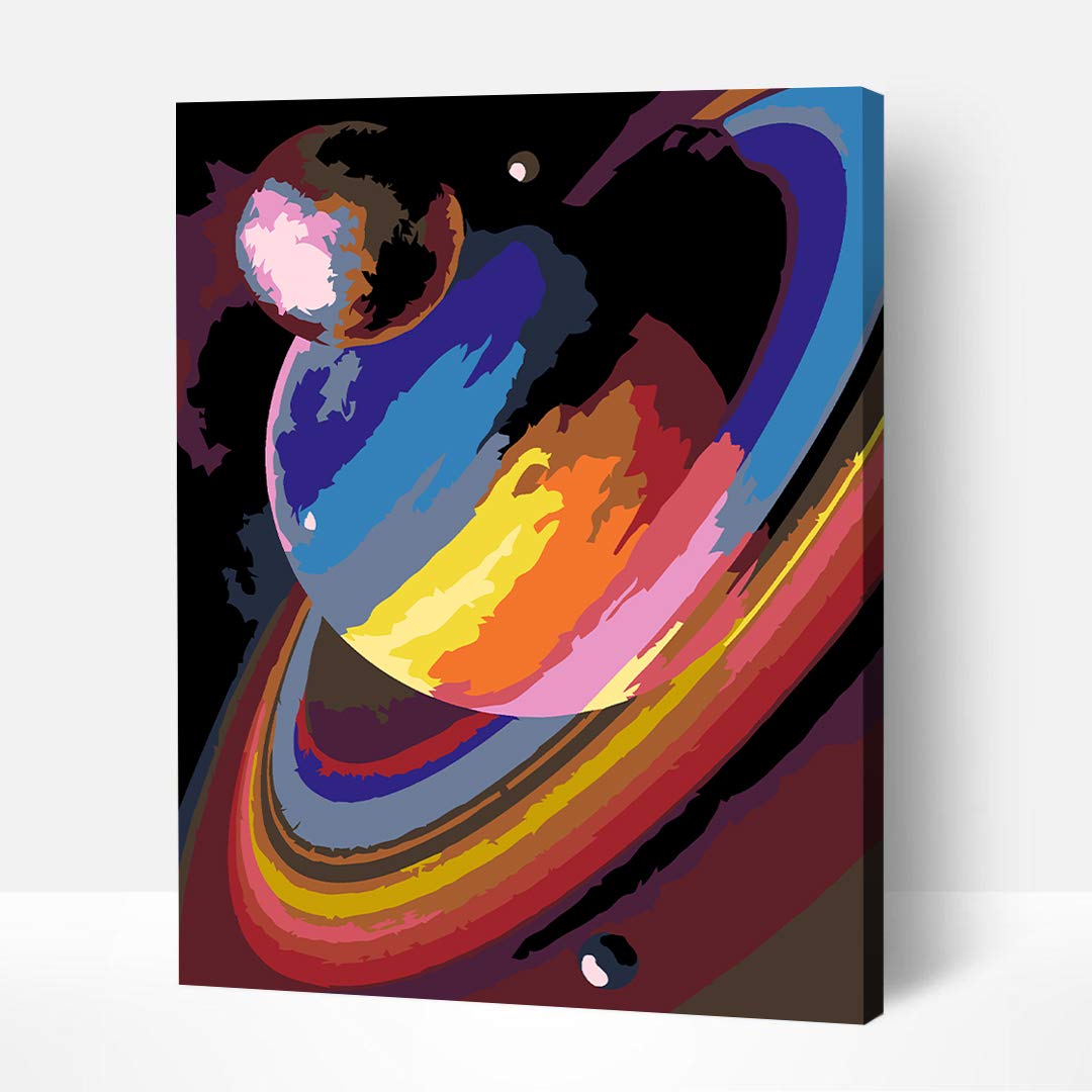 Artwille - Kit per pittura acrilica fai da te con numeri, per adulti e bambini, 35 x 45 cm, motivo: spazio