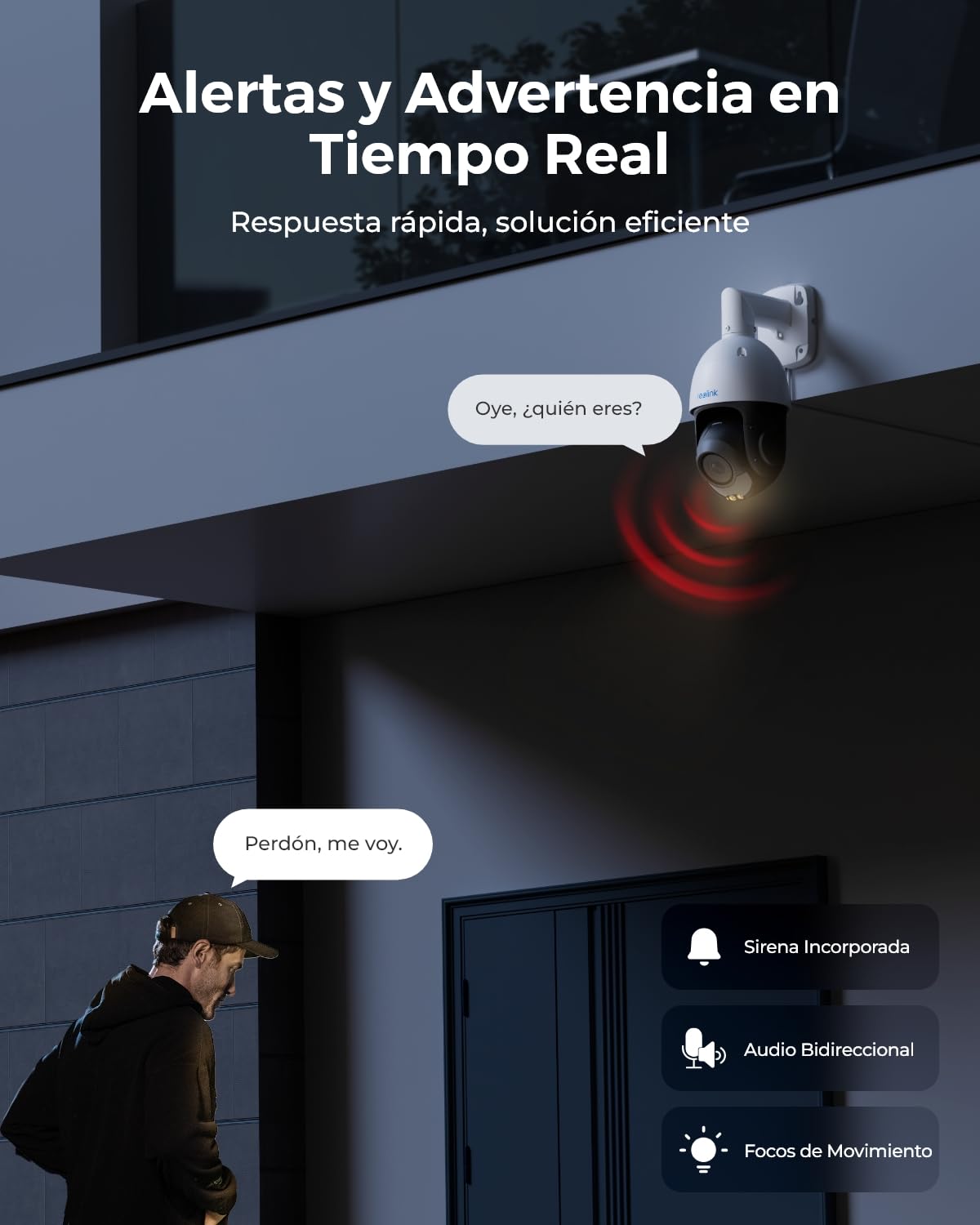 Reolink PoE 4K Cámara Vigilancia Exterior PTZ, 5X Zoom Óptico 3D, RLC-823S1 | 360°/90° Pan & Tilt, Auto-Seguimiento, Audio Bidireccional, Detección Persona/Vehículo/Animale, Visión Nocturna a Color