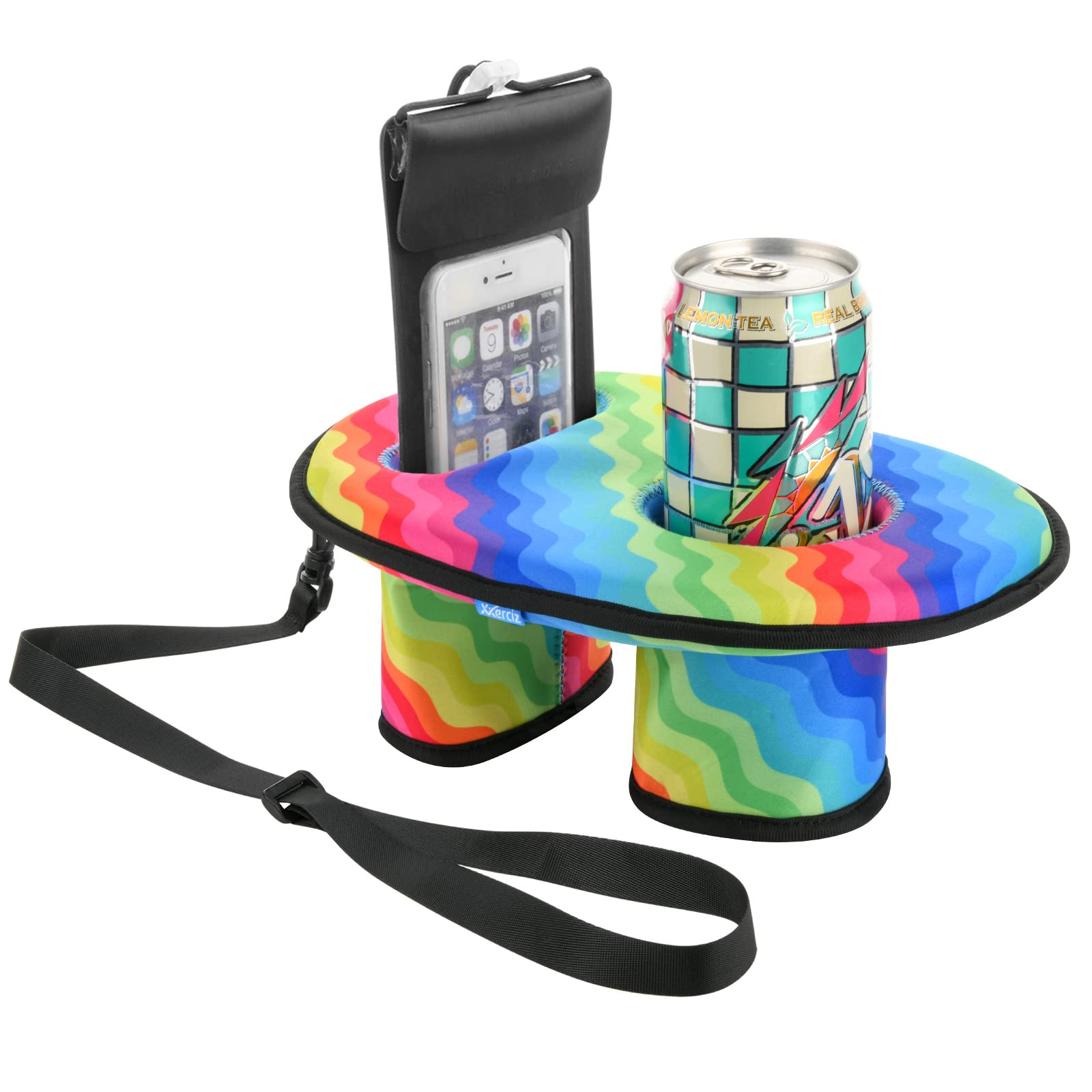 Xxerciz Neoprene Floating Drink Holder – Beverage Drink Float for Cell Phone, Hydra Flask, Solo Cup, Yeti, Tumblers for Pool Party Water Fun
