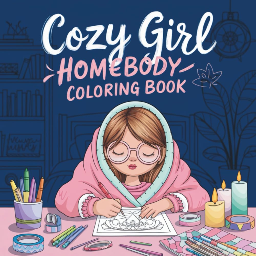 cozy girl: homebody coloring book
