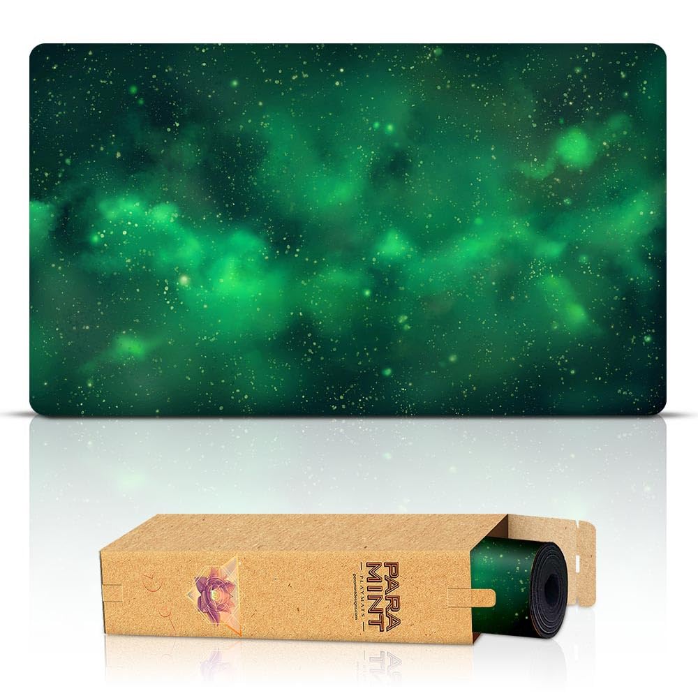 Paramint Cosmic Green (Stitched) - MTG Playmat - Compatible with Magic The Gathering Playmat - Play MTG, YuGiOh, TCG - Original Play Mat Art Designs &