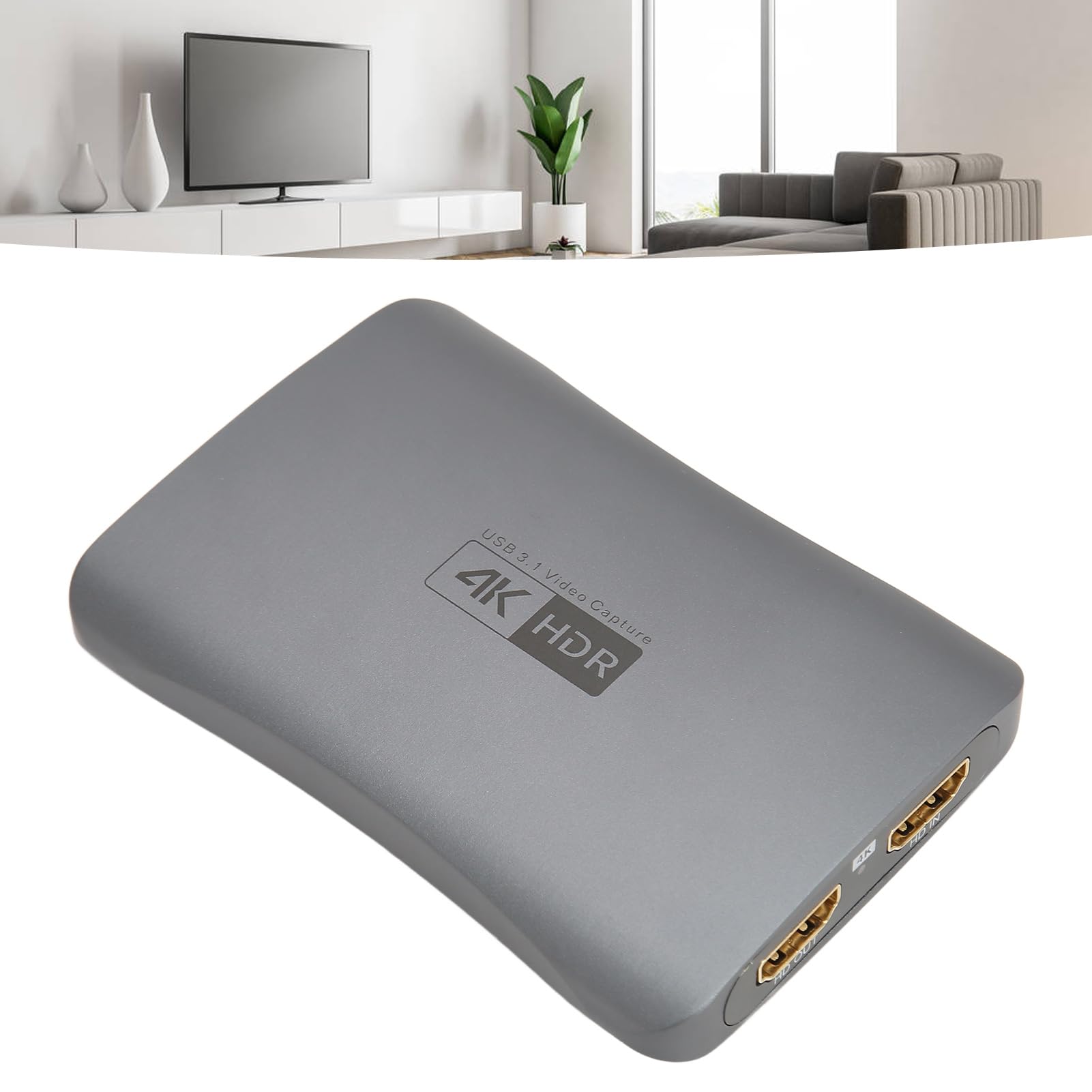 Tarjeta de Captura de Video 4K USB 3.1, Tarjeta de Captura de Video 4K con Salida Cíclica de Entrada 4K 60 Hz, Tarjeta de Captura de Video USB con Disipación de Calor Rápida,