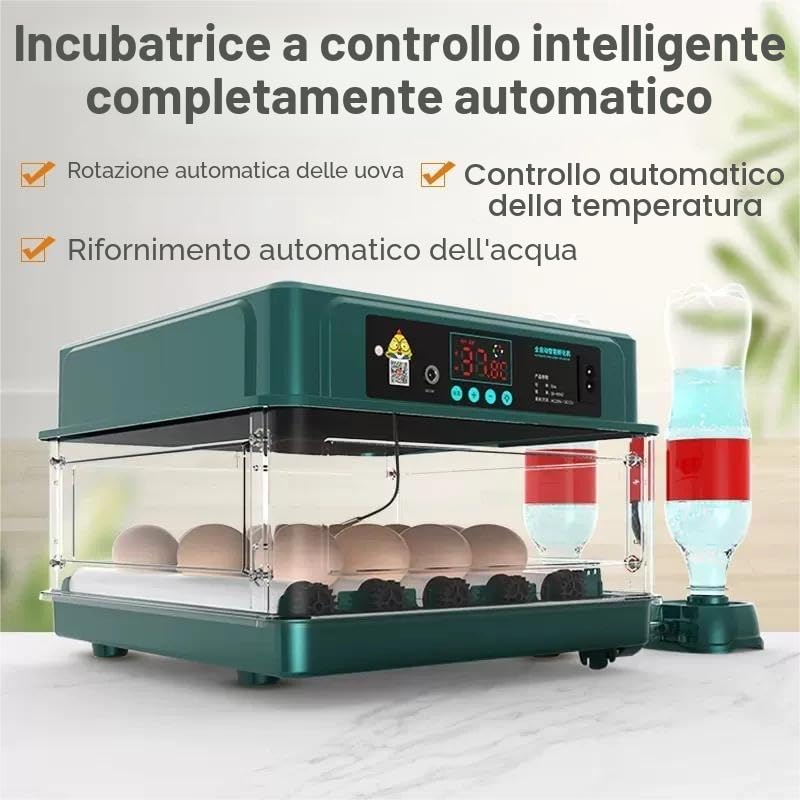 Incubatrice Professionale a LED Per Uova Con Sistema Di Ribaltamento Automatico E Controllo Della Temperatura - 9/15 (9 Pezzi