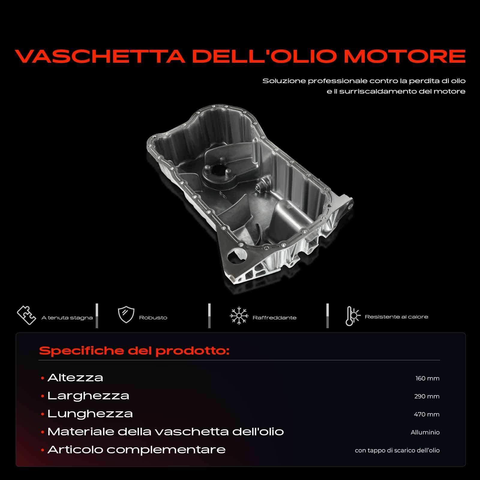 Frankberg Coppa dell'olio coppa dell'olio motore benzina 021103603N | Compatibile con: Golf IV Variante 1J5, B.o.r.a 1J2, A.l.h.a.m.b.r.a 7V8 7V9, S.h.a.r.a.n 7M6 7M8 7M9, B.o.r.a Variant 1J6