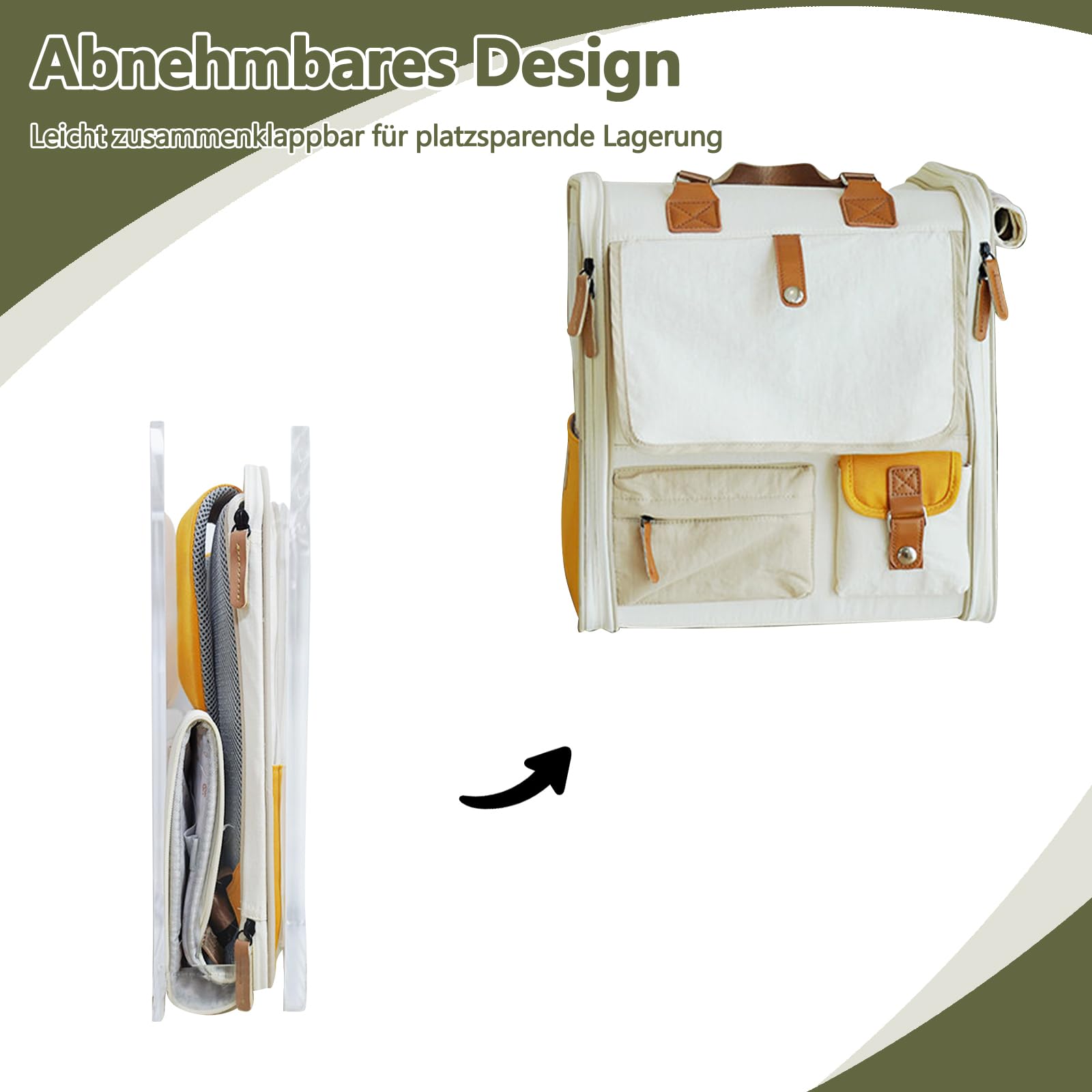 Galatée Hunde-Rucksack, Reisetasche Für Haustiere Mit Belüftungsöffnungen Aus Netzgewebe, Leichter, Belüfteter Haustier-Rucksack, Katzen-Rucksack Für Reisen, Wandern Und Camping(Orange)
