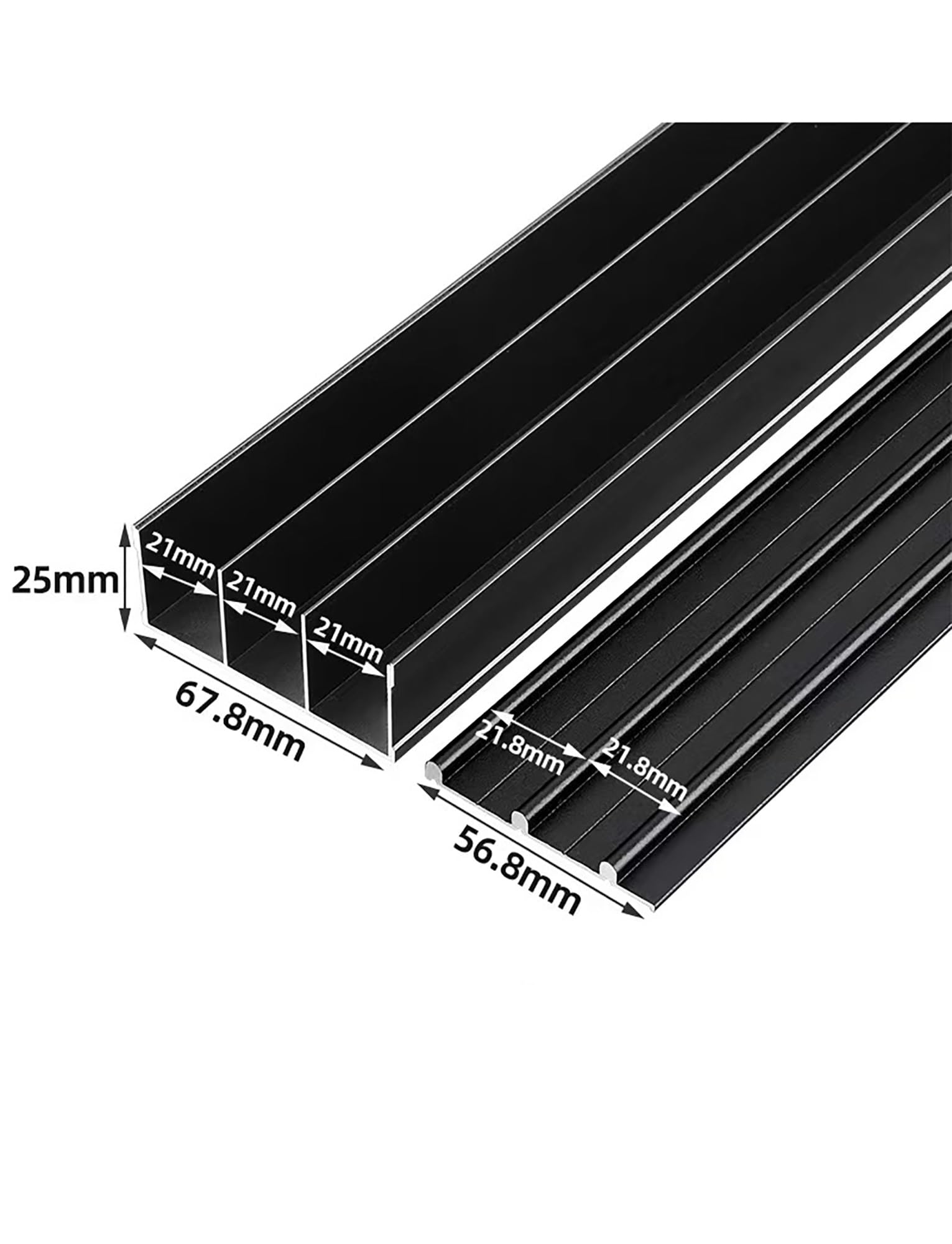 Triple Track Sliding 80 cm Adjuble Black & Milk H Idealny do drzwi szafy Gładka konstrukcja