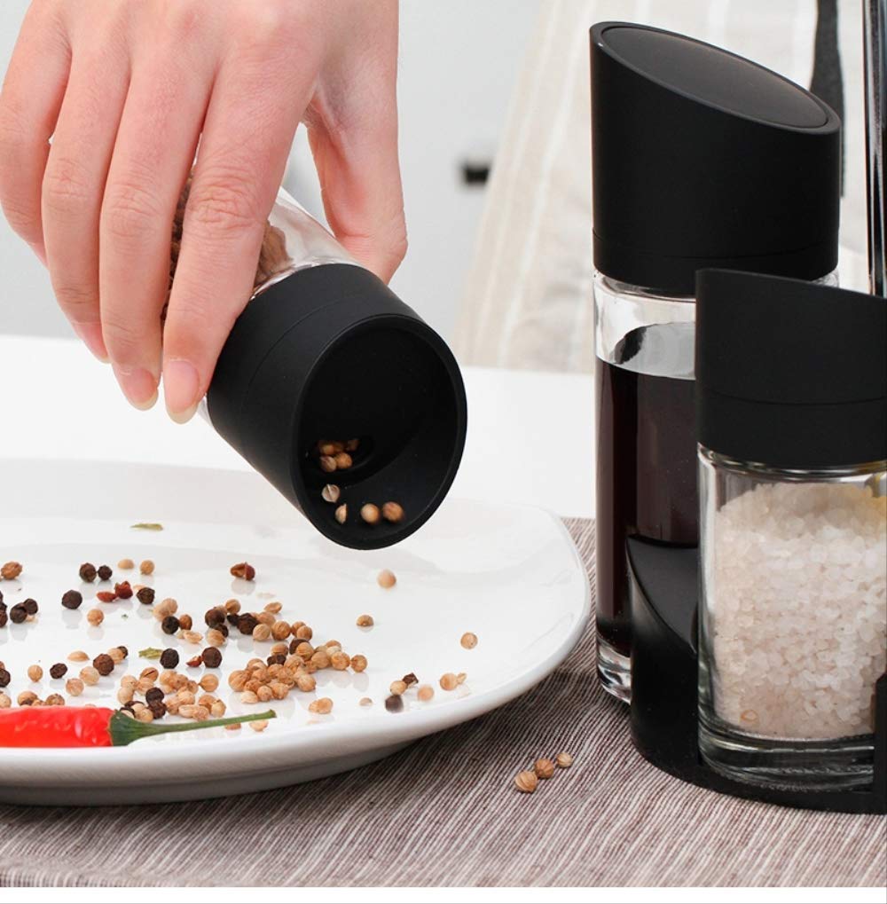 5-teilige Rotierende Cruet-Sets Für Gewürzbehälter-gewürzglas Salz- Und Pfefferstreuer Mit Öl-Essig-Flaschen-küchenregal 5 STK