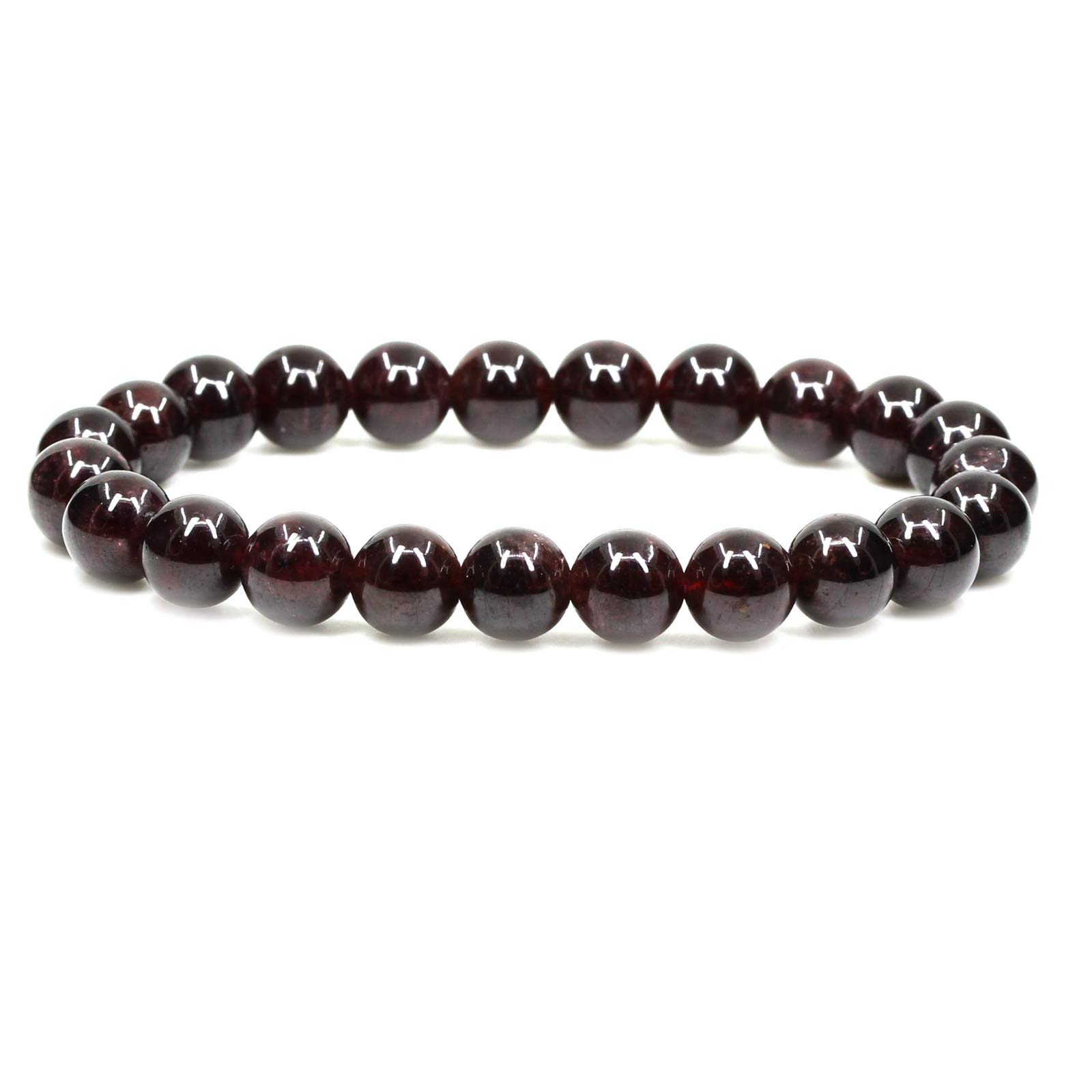 CHENYUEGem Semi Precious Gemstone 8mm Round Beads Stretch Bracelet 7" Unisex