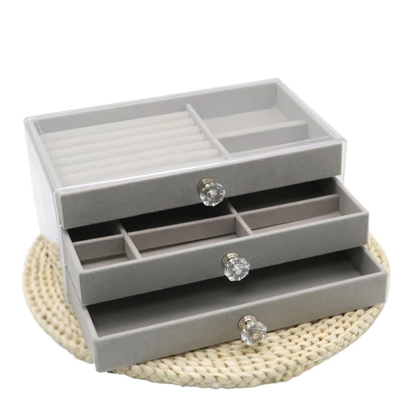 YUSUZH 1 Piece Of Three-layer Box Drawer Storage Earrings Necklace Ring for Rings, Earrings