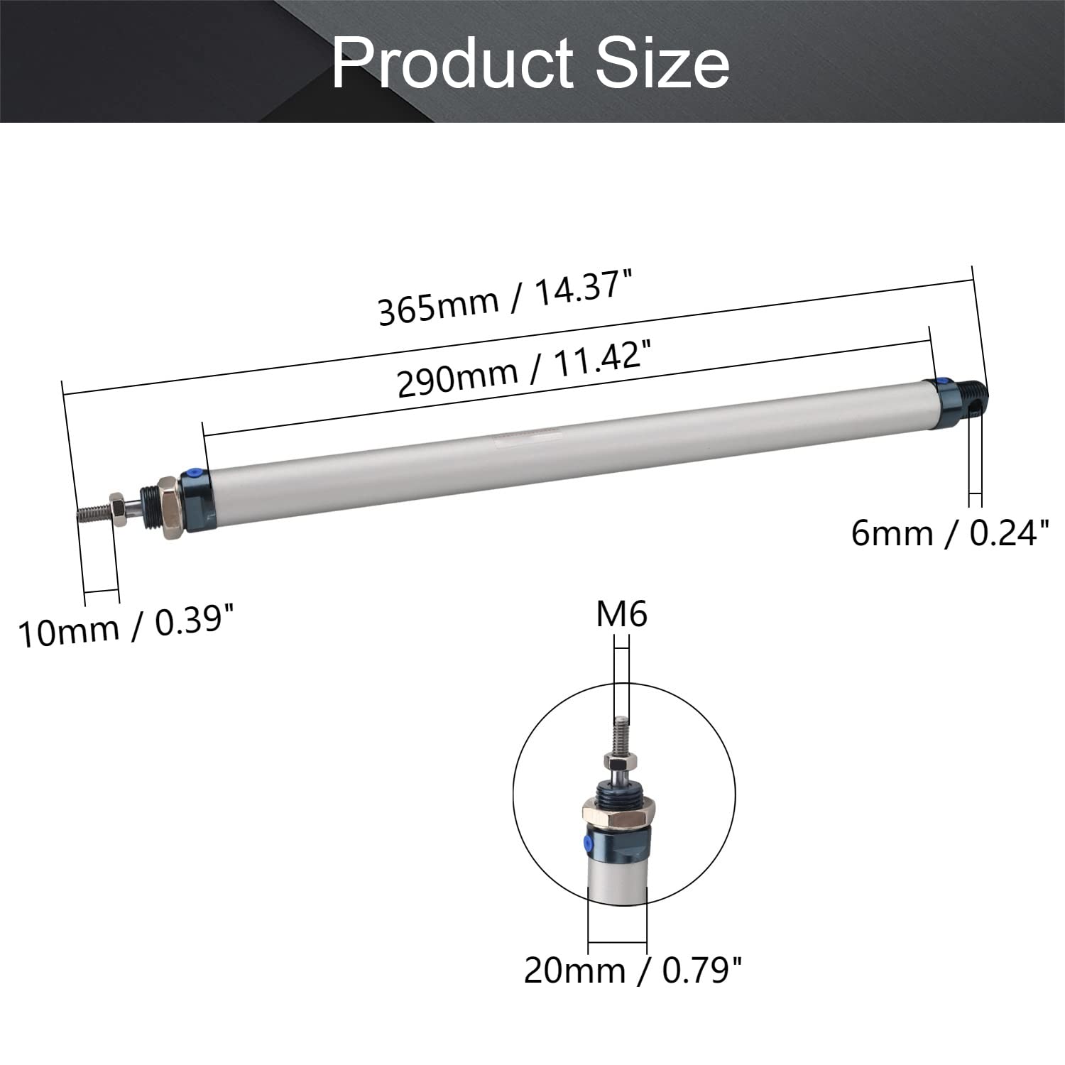 MAL16 x 250 Air Cylinder, Double Action Pneumatic Cylinder 1Pcs — Amazon image 2
