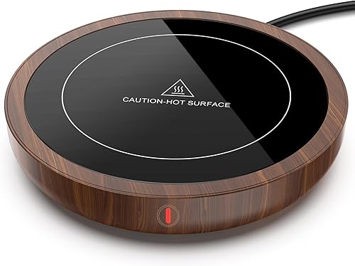 Calentador de taza de café, calentador de taza de café de 50 W con 3 ajustes de temperatura (105 -180 ) y función de apagado automático de 4 horas