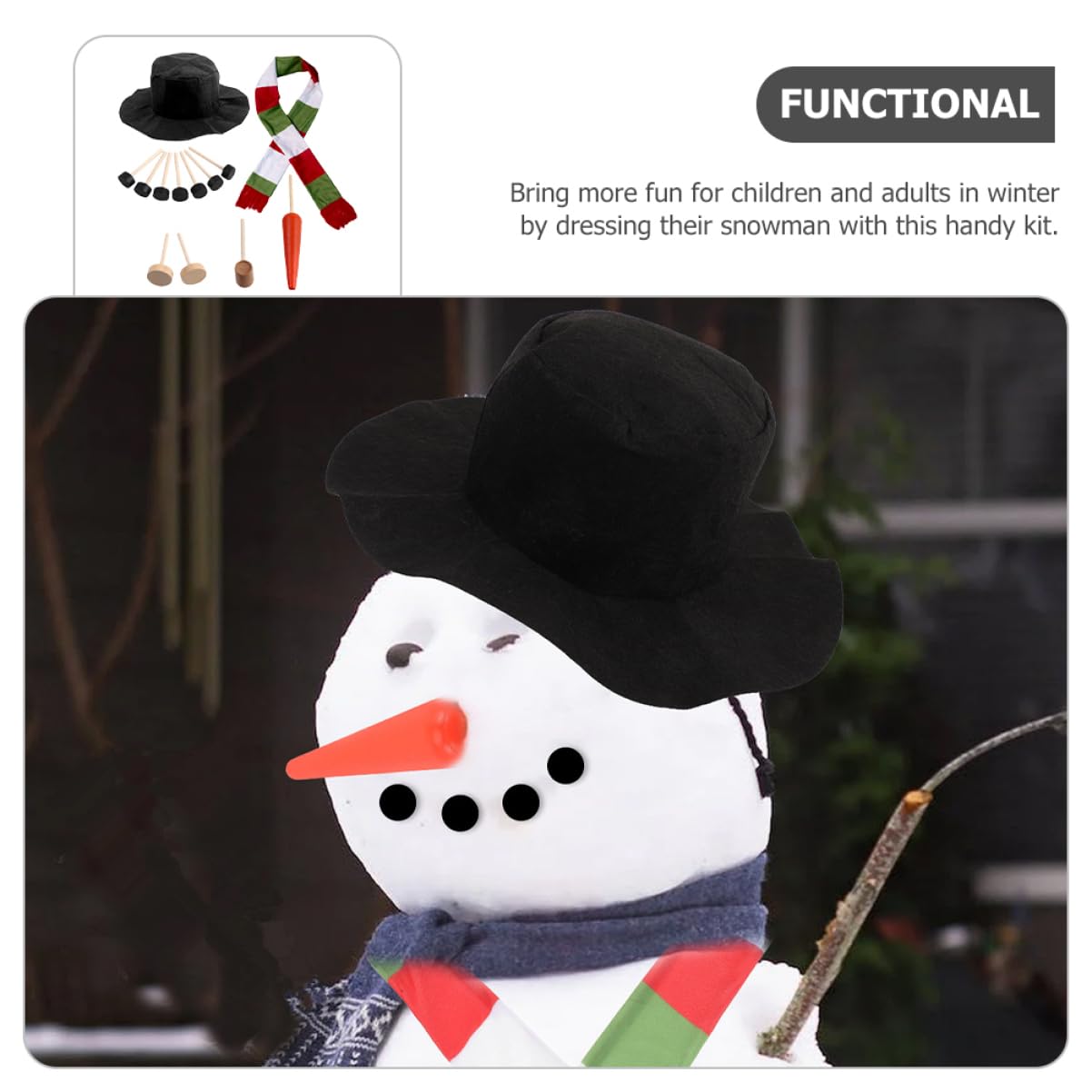 PRETYZOOM 5 Sätze Schneemann Verkleiden Schneemann-kleidungszubehör Zwerge Schneemann-anziehset Schneemann Macht Requisiten Schneeflocken Schneemann Bausatz Weihnachtsschneemann Dekore Stoff